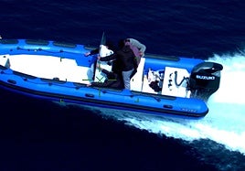 Una de las lanchas que utilizaban los detenidos.