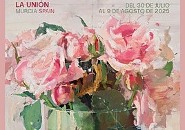 Un vaso que se desborda en forma de rosas: así es el cartel de Antonio López para el Cante de las Minas