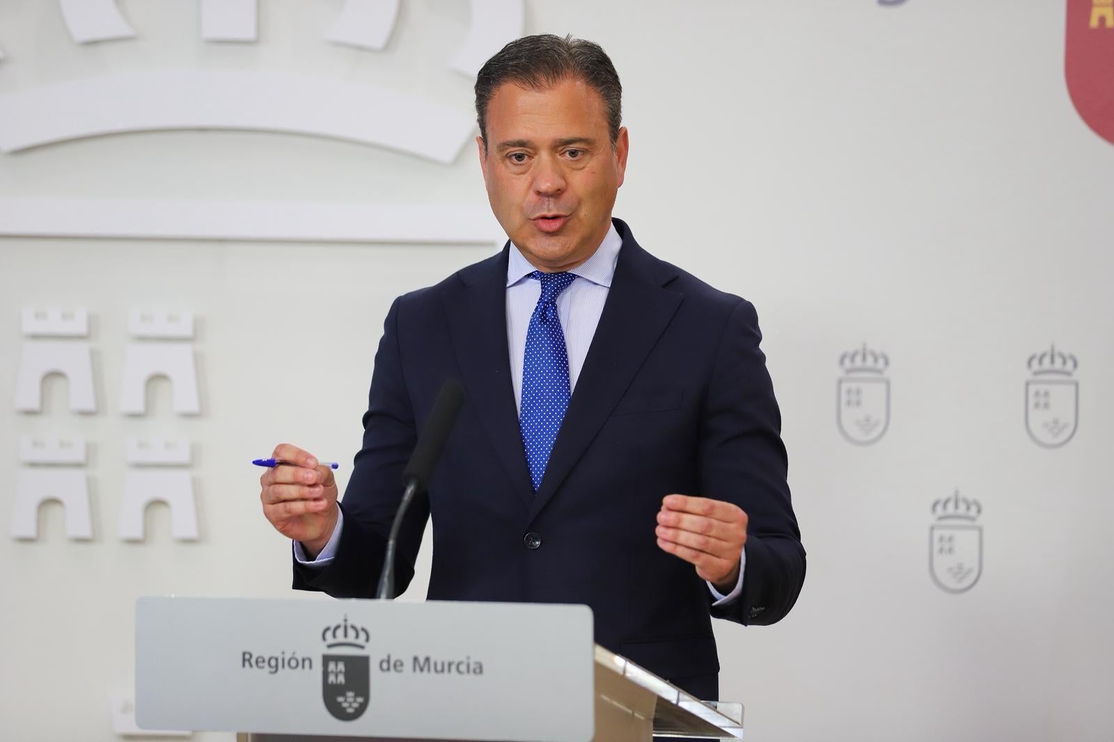 Marcos Ortuño, este jueves, en la rueda de prensa posterior al Consejo de Gobierno.