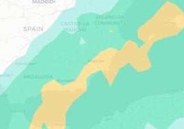 Imagen del radar que analiza la cantidad de polvo sahariano en el aire.