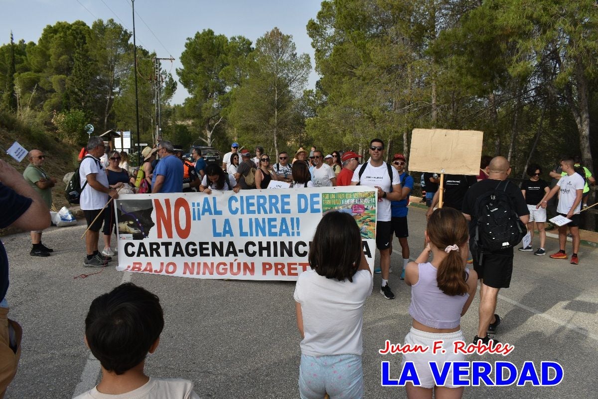 Imágenes de la marcha convocada por Plaza Nueva por la conexión ferroviaria con Albacete