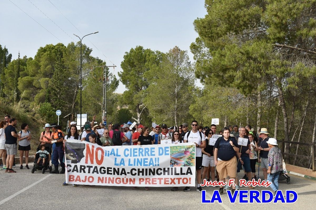 Imágenes de la marcha convocada por Plaza Nueva por la conexión ferroviaria con Albacete