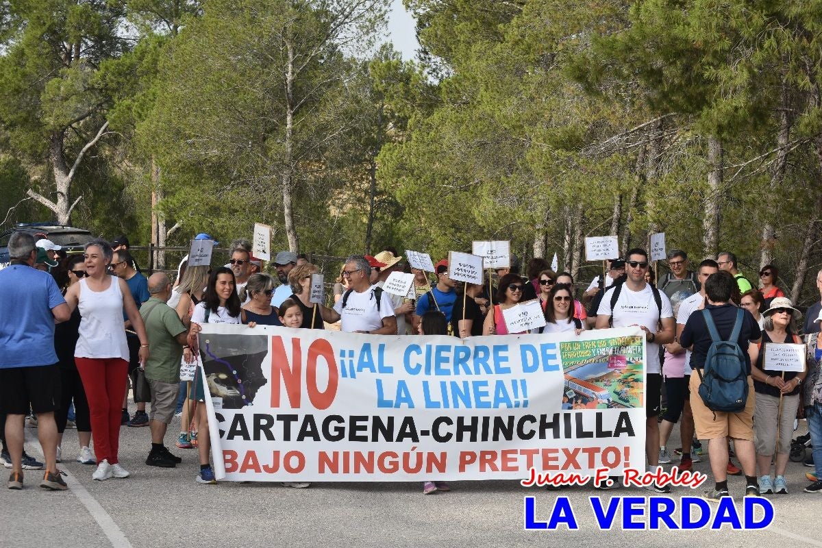 Imágenes de la marcha convocada por Plaza Nueva por la conexión ferroviaria con Albacete