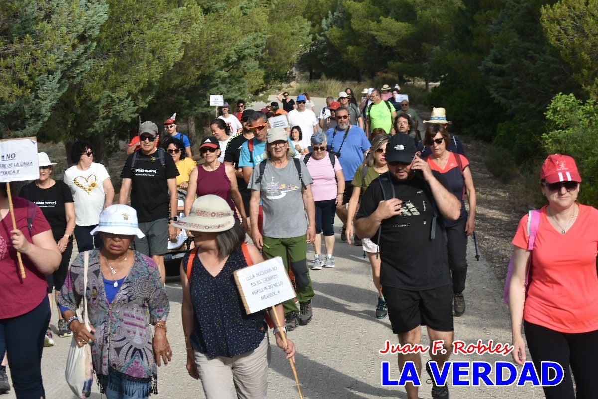 Imágenes de la marcha convocada por Plaza Nueva por la conexión ferroviaria con Albacete
