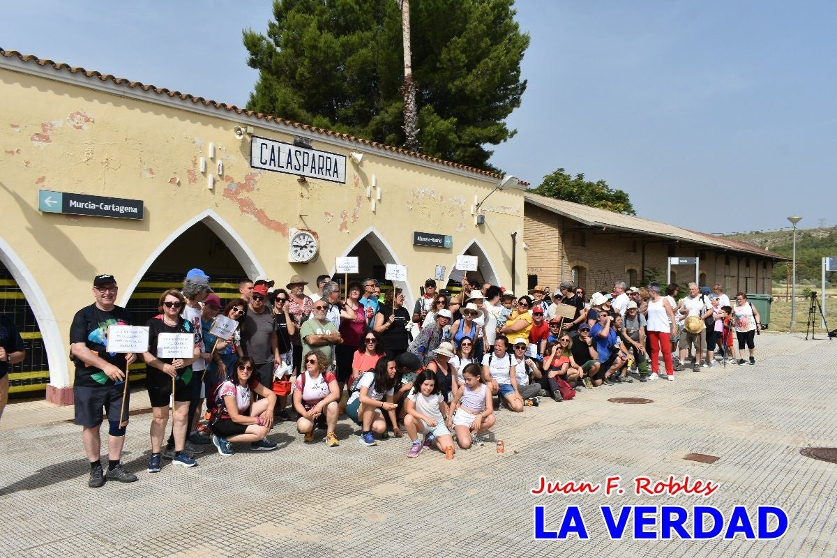 Imágenes de la marcha convocada por Plaza Nueva por la conexión ferroviaria con Albacete
