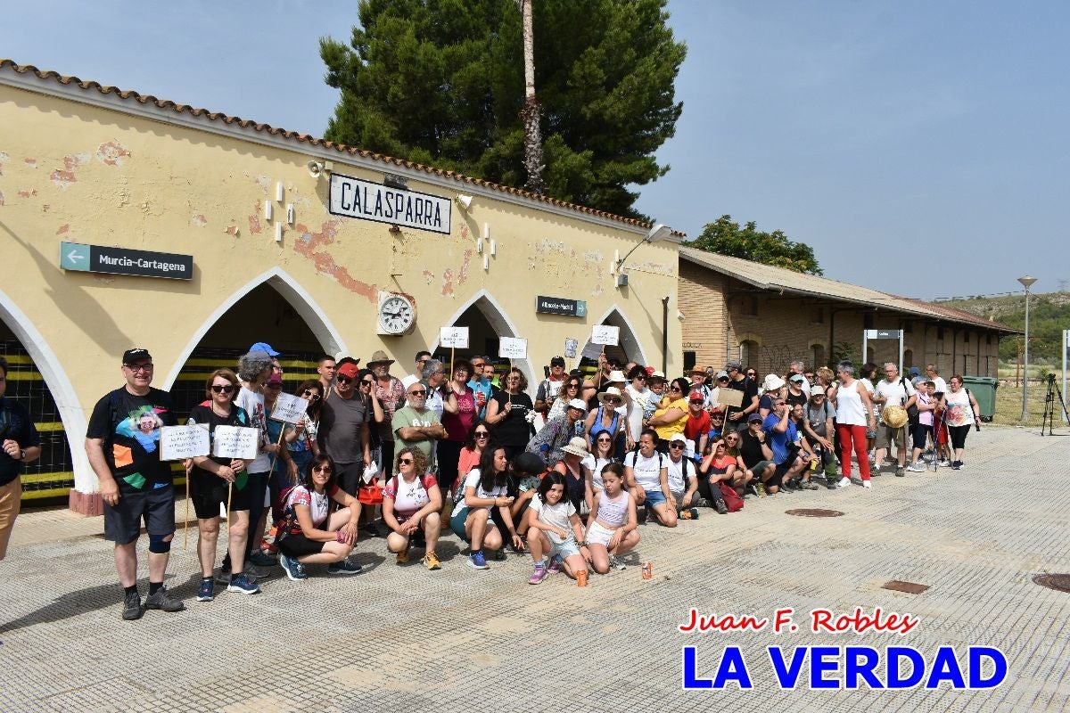 Imágenes de la marcha convocada por Plaza Nueva por la conexión ferroviaria con Albacete