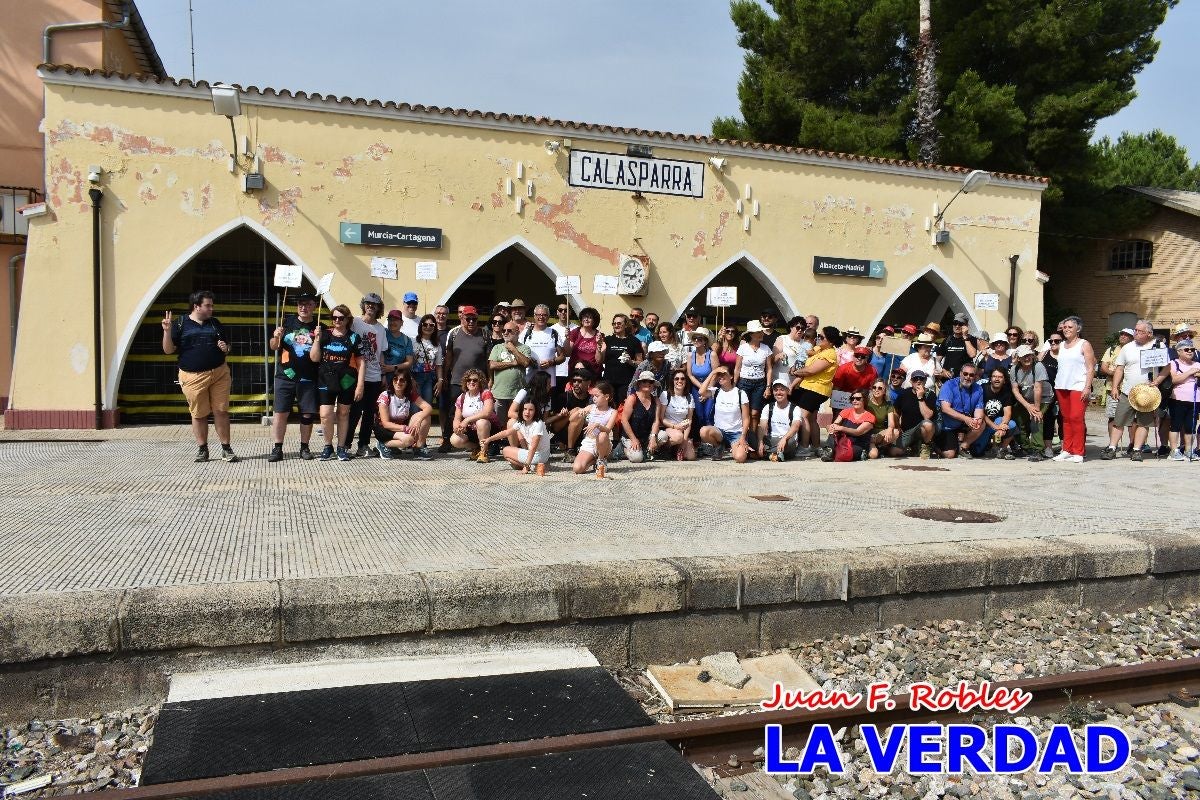 Imágenes de la marcha convocada por Plaza Nueva por la conexión ferroviaria con Albacete