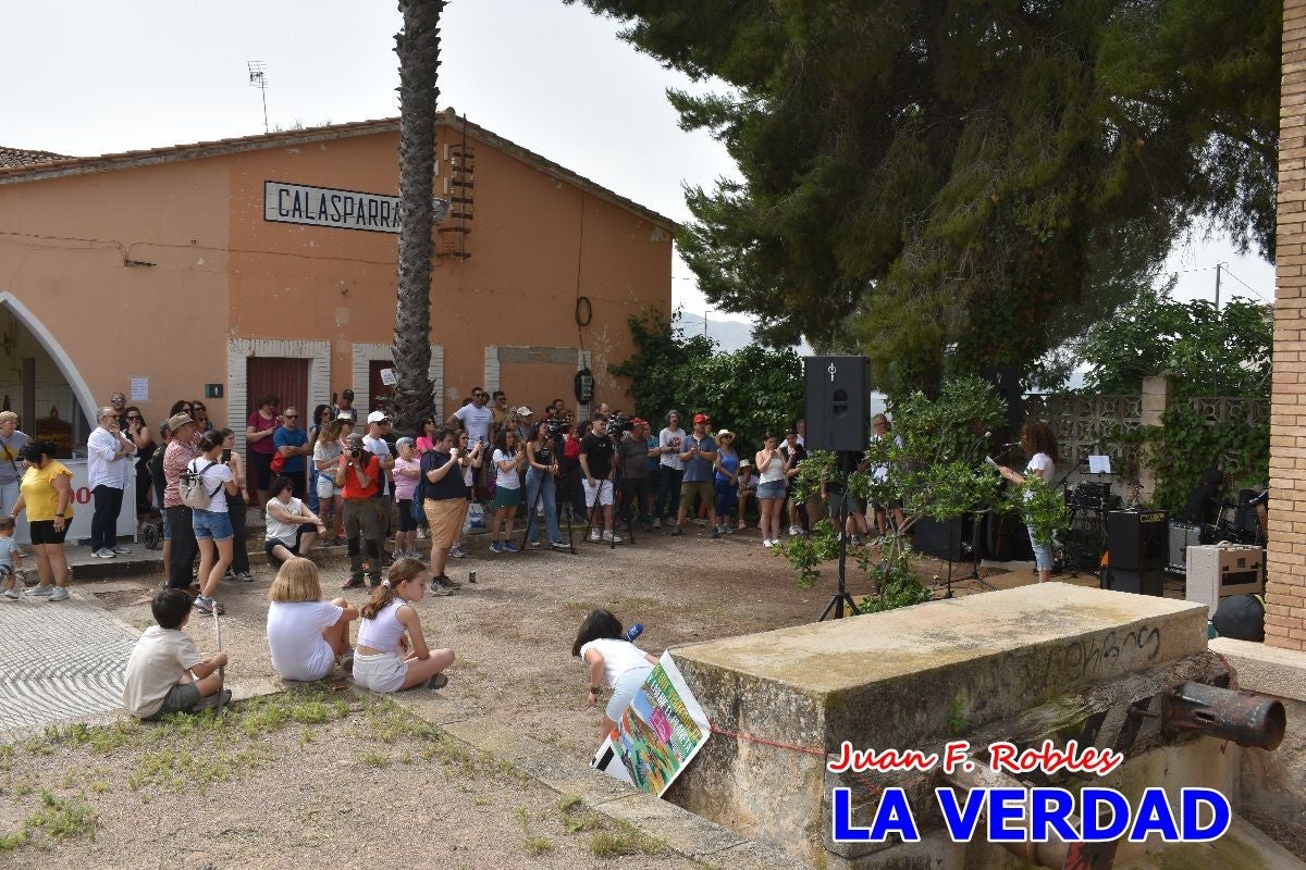 Imágenes de la marcha convocada por Plaza Nueva por la conexión ferroviaria con Albacete