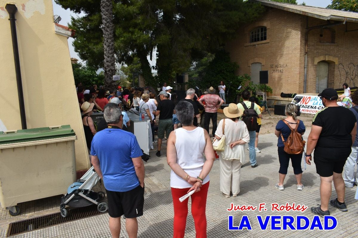 Imágenes de la marcha convocada por Plaza Nueva por la conexión ferroviaria con Albacete