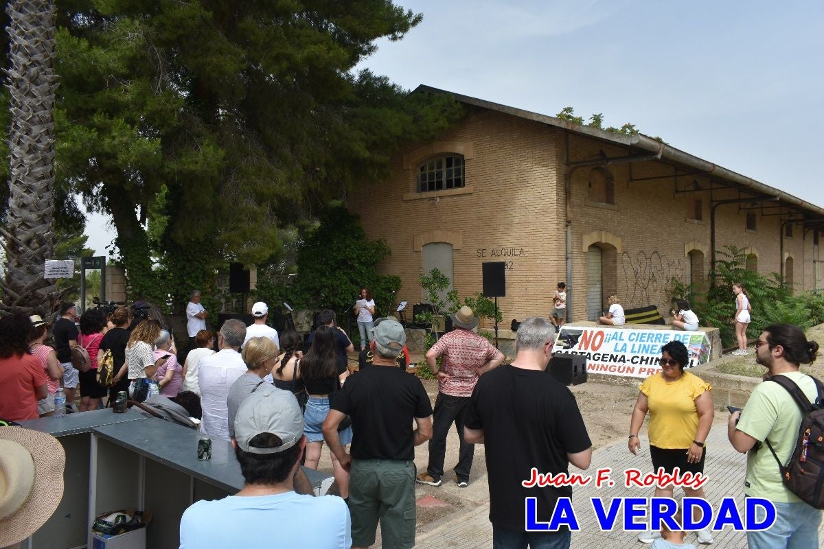 Imágenes de la marcha convocada por Plaza Nueva por la conexión ferroviaria con Albacete