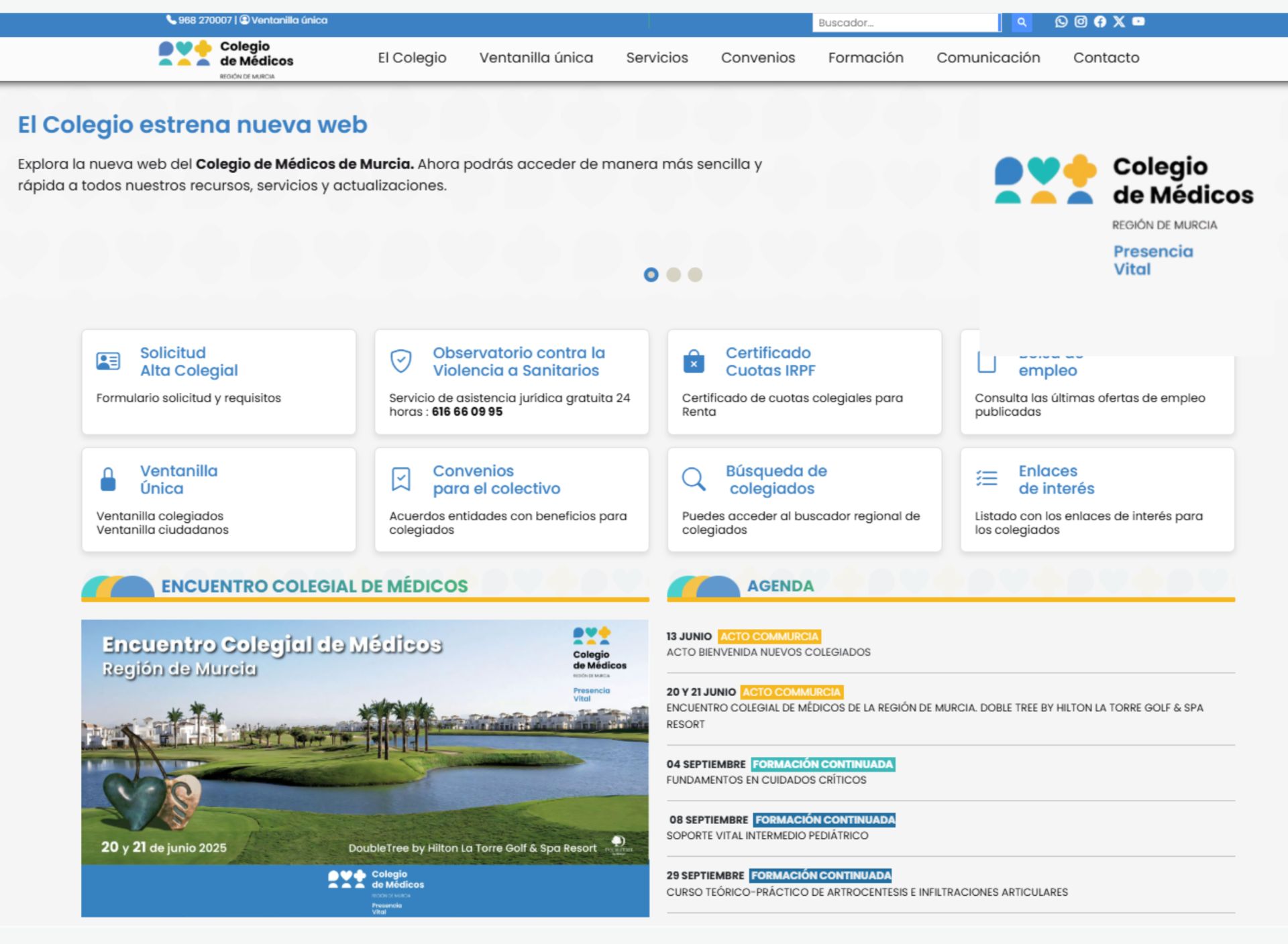 El nuevo diseño de la página web.