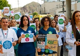 Médicos en huelga en una imagen de archivo.