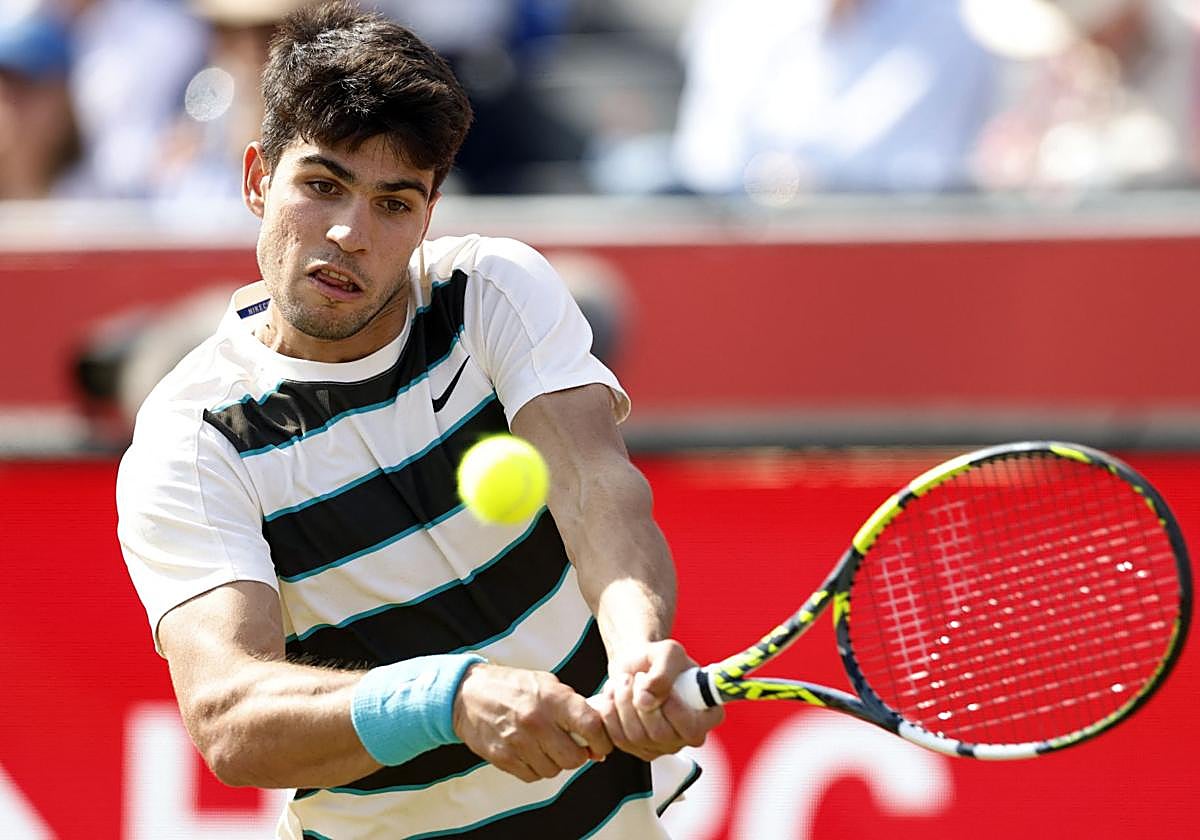 Carlos Alcaraz, este martes, durante su partido contra Adam Walton.