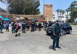 Dispositivo de seguridad a las puertas de Navantia en Cartagena, este miércoles.