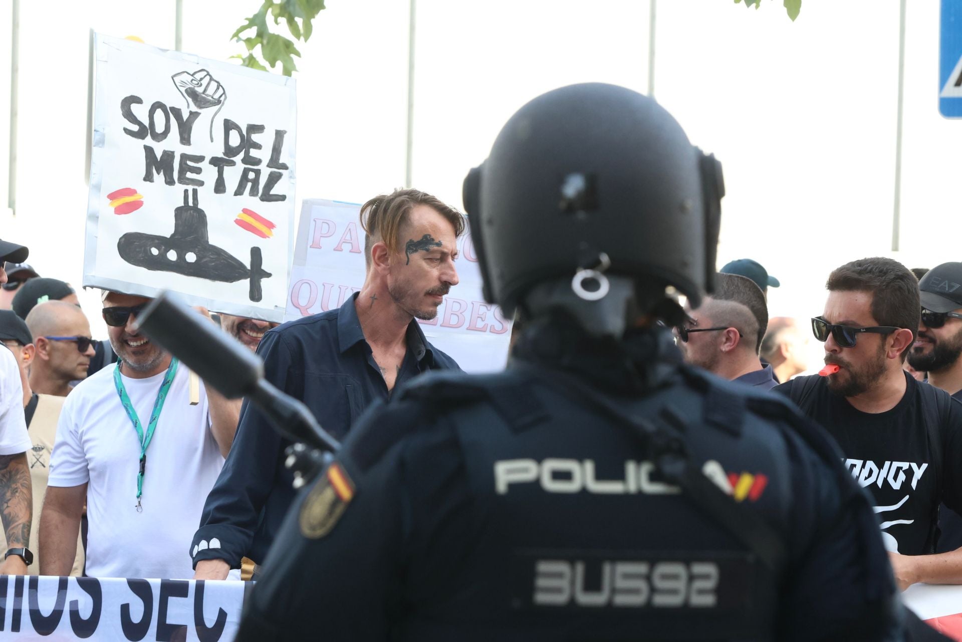 La protesta de los trabajadores de Navantia en la Fremm, en imágenes