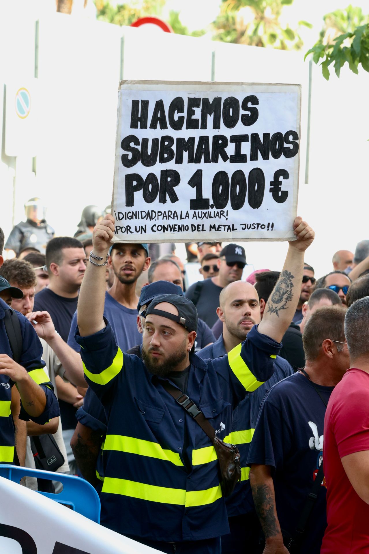 La protesta de los trabajadores de Navantia en la Fremm, en imágenes