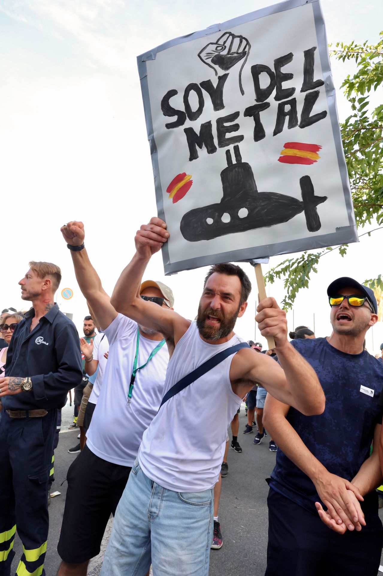 La protesta de los trabajadores de Navantia en la Fremm, en imágenes