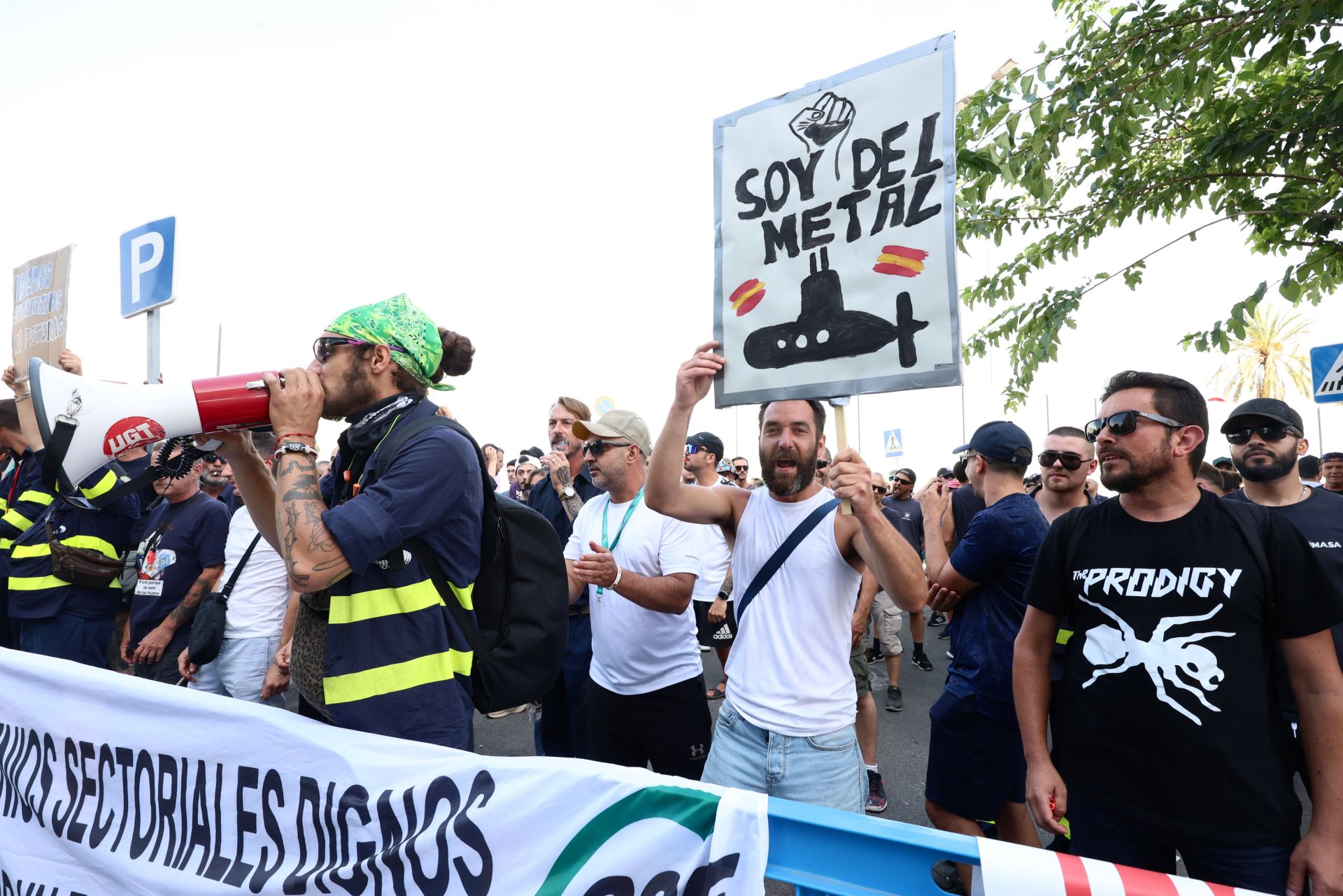 La protesta de los trabajadores de Navantia en la Fremm, en imágenes