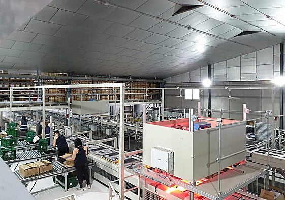 Trabajadoras de la empresa Liwe en la planta de Puente Tocinos.