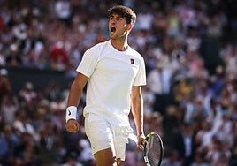 Carlos Alcaraz, en Wimbledon.