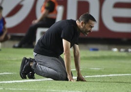 Fran Fernández, durante el último partido con el Real Murcia ante el Nàstic de Tarragona en el Enrique Roca.