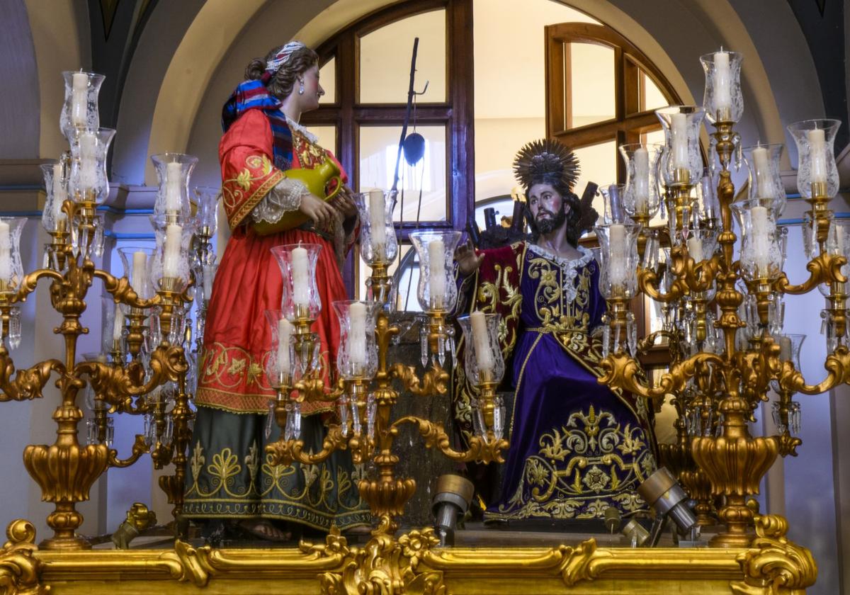 Imagen de archivo del conjunto escultórico de la Samaritana, de la Archicofradía de la Preciosísima Sangre de Nuestro Señor Jesucristo de Murcia