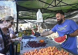Calor en el mercadillo de Murcia, en imágenes