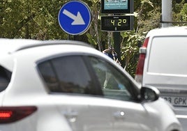 Un termómetro de Murcia marcando 42 grados, el pasado 17 de junio.
