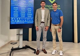 El diputado Eric Escobedo (i) junto a Jesús Fernández, el director del Circuito Albatros.