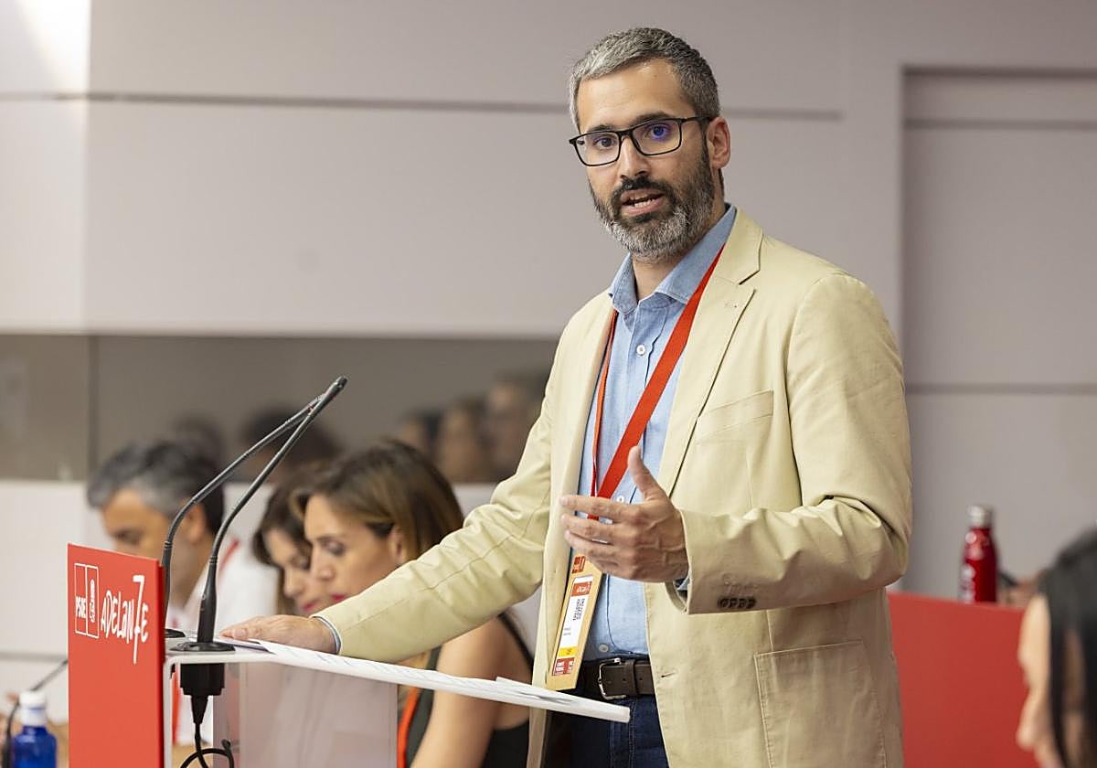 Francisco Lucas, durante su intervención en el Comité Federal del PSOE del pasado sábado.