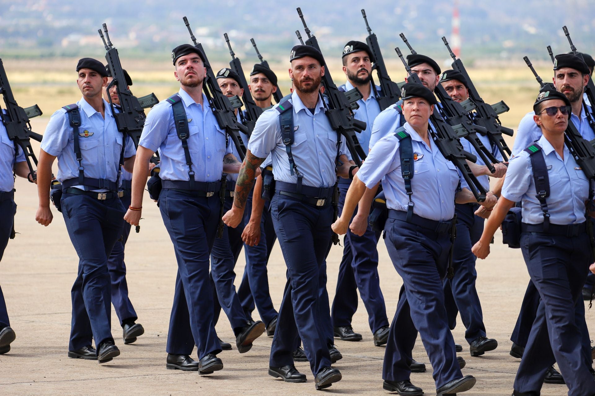 La toma de posesión del coronel José Ignacio Sánchez-Heredero García como nuevo jefe de la Base Aérea de Alcantarilla, en imágenes