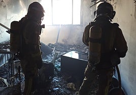 Estado de la vivienda tras el incendio.