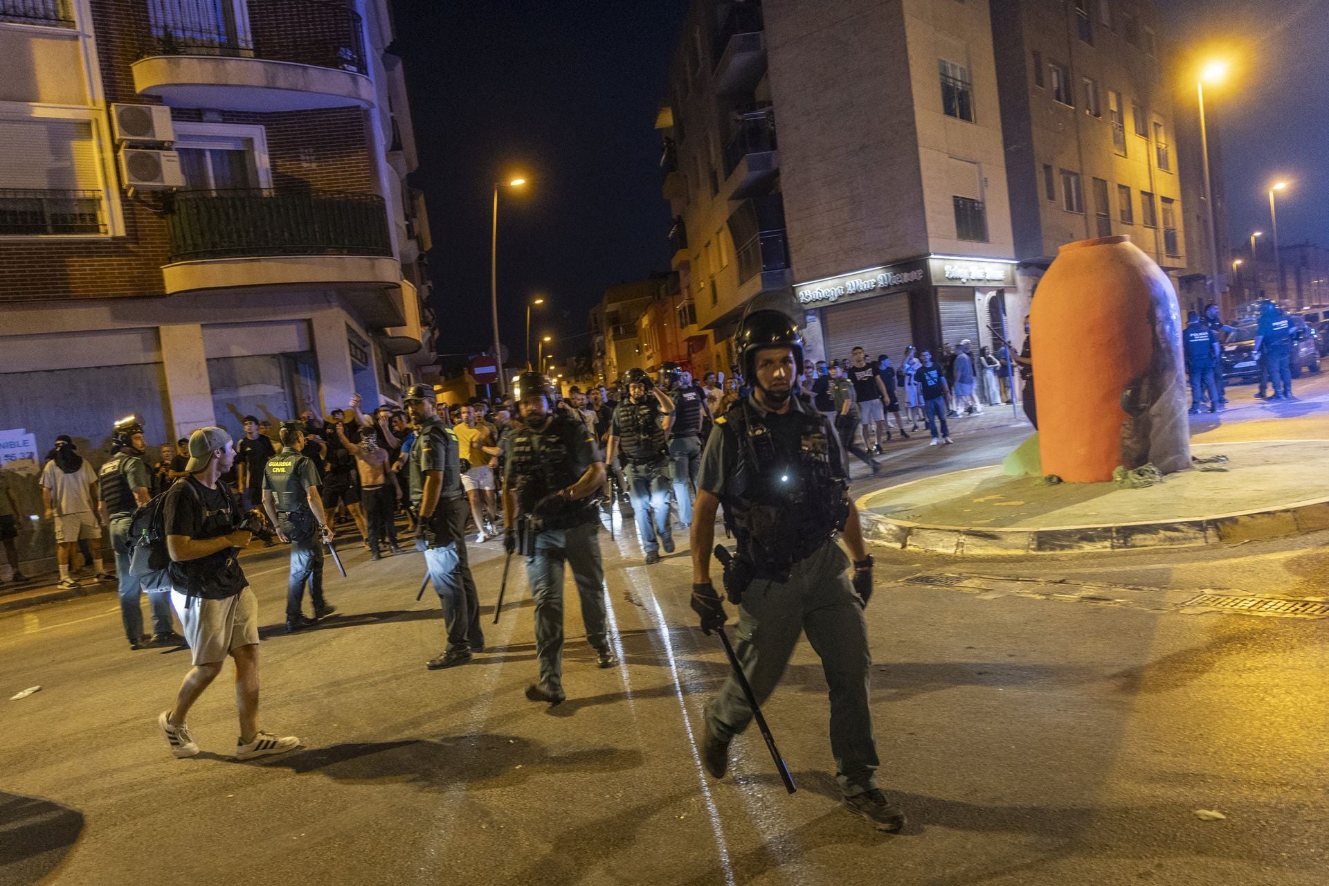 Los disturbios del sábado en Torre Pacheco, en imágenes