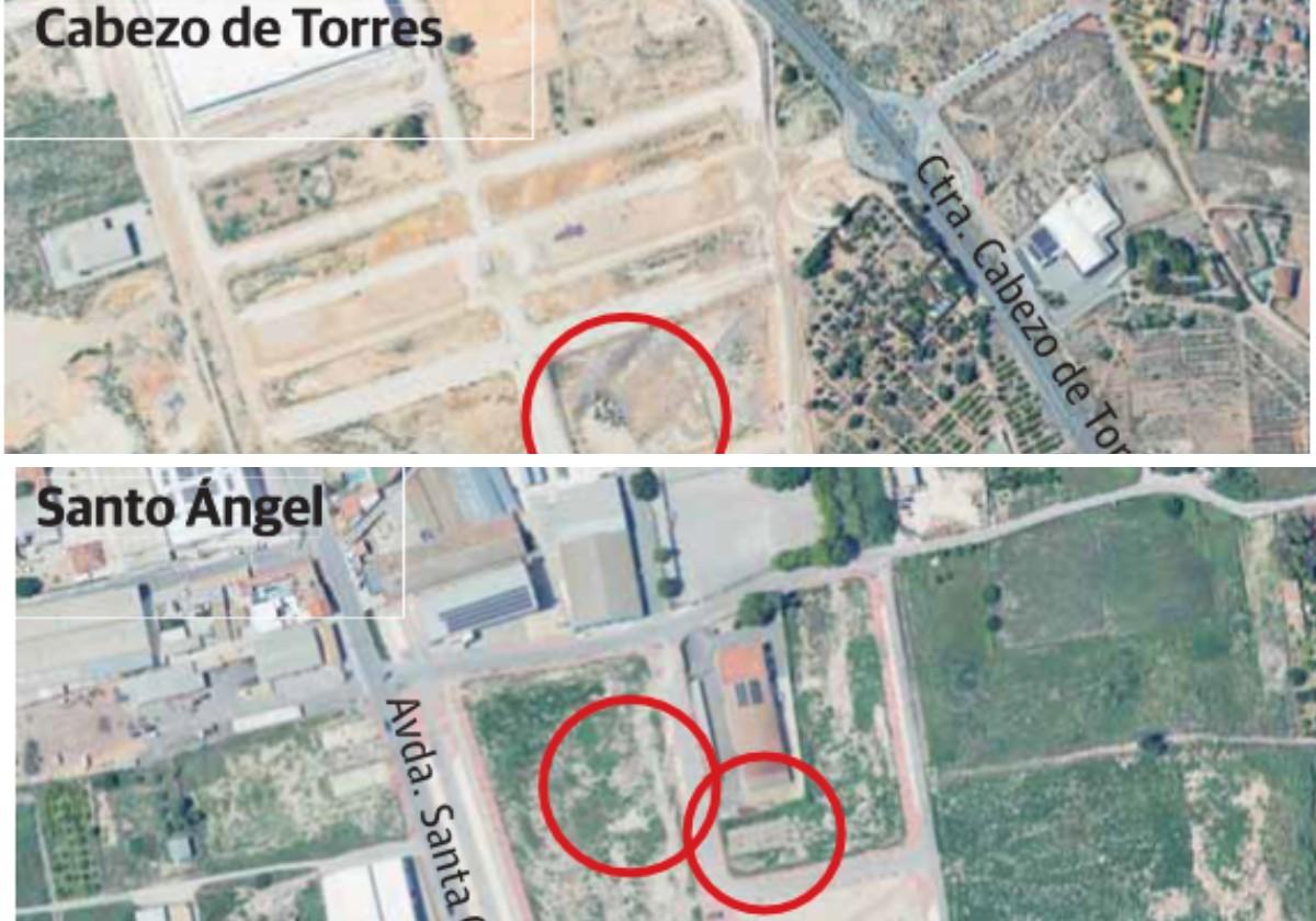 Tres de las parcelas por las que han mostrado interés las empresas.
