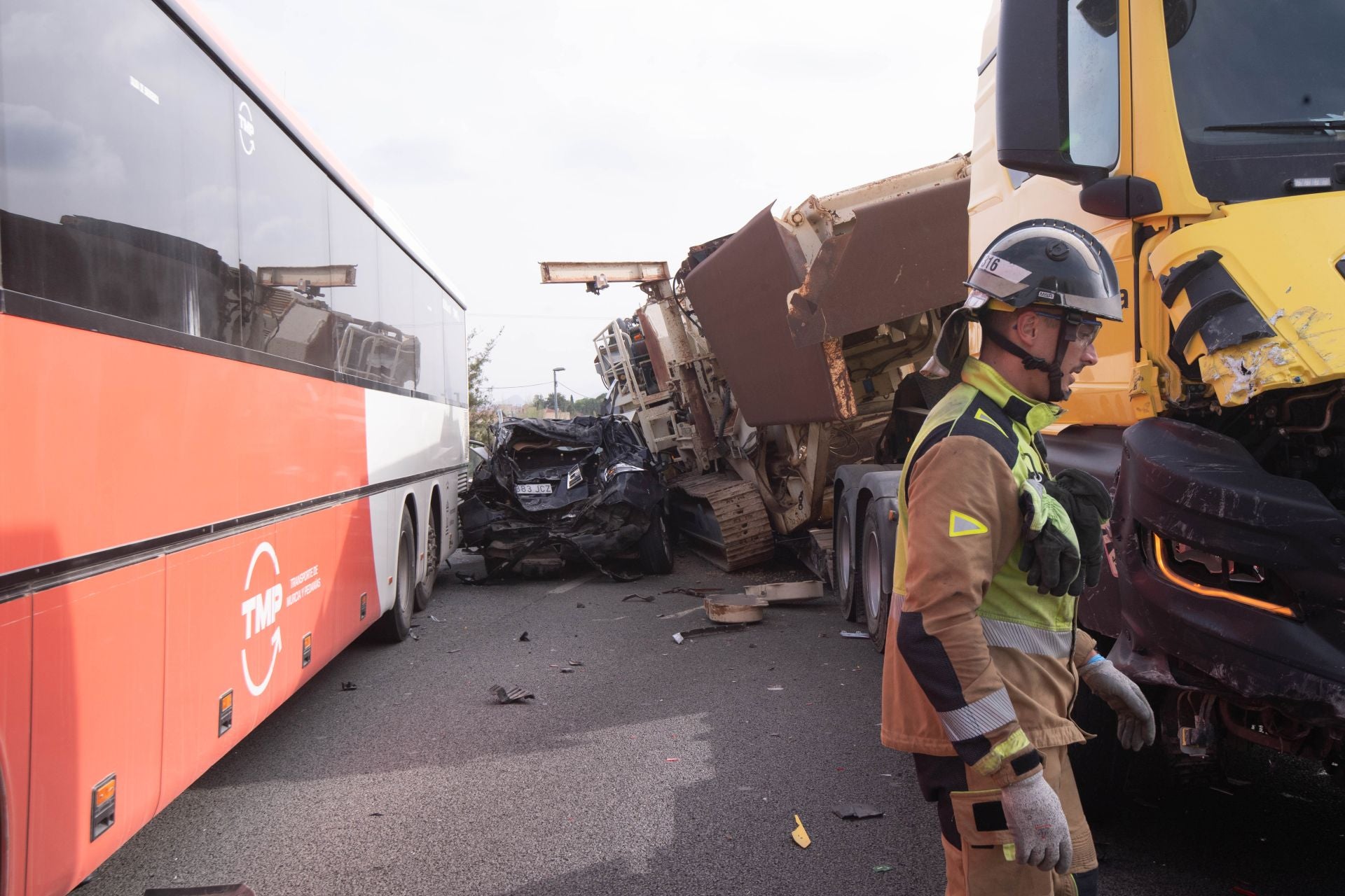 Las imágenes del accidente en la autovía A-30 a la altura de Murcia