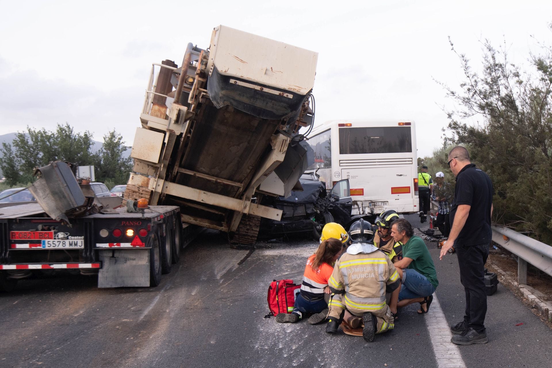 Las imágenes del accidente en la autovía A-30 a la altura de Murcia