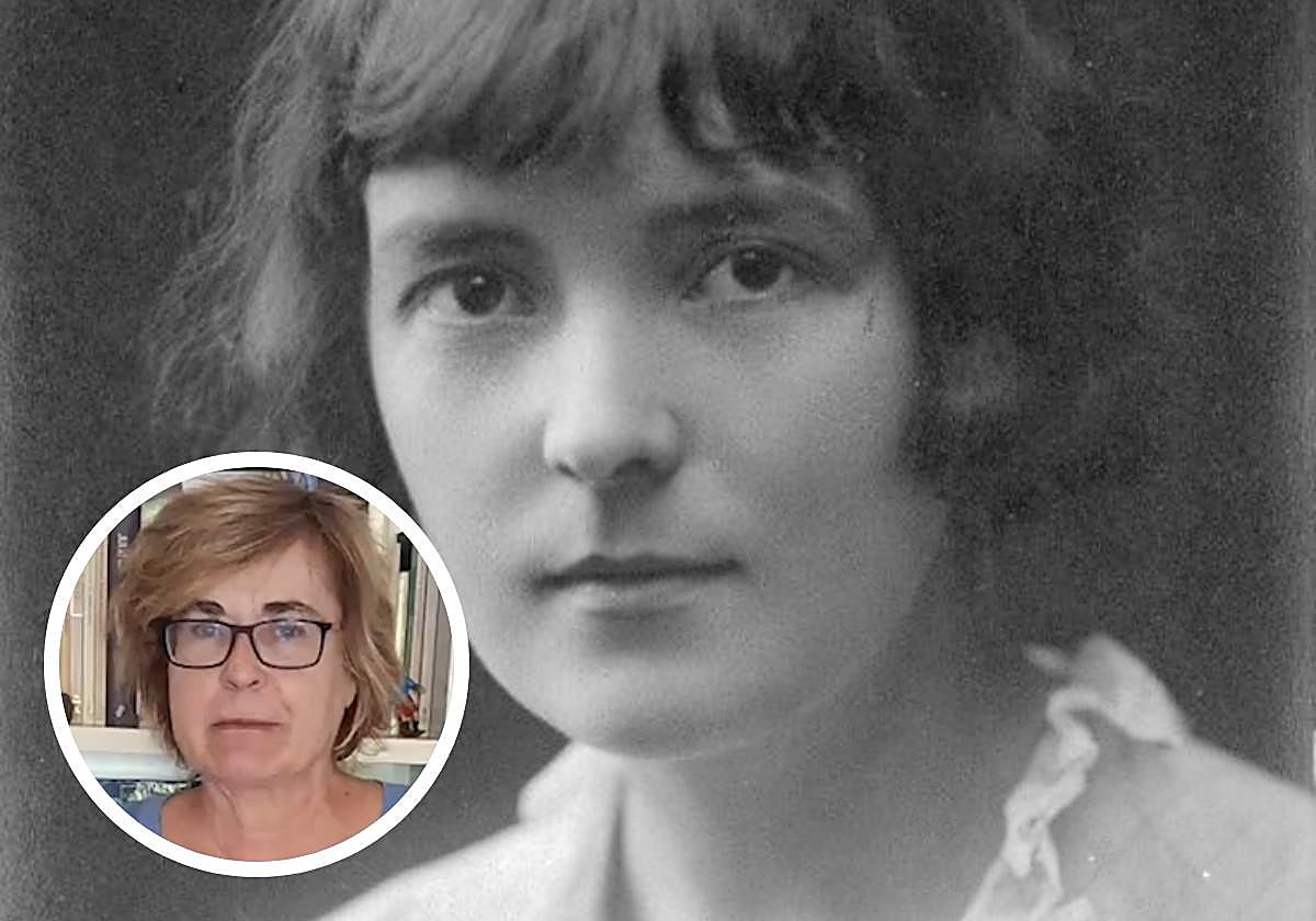 Retrato de Katherine Mansfield. La autora quiso destruir su obra cuando supo que no tendría tiempo para pulirla. La traductora Patricia Díaz Pereda en la imagen pequeña.