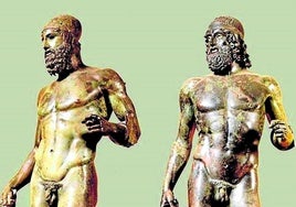 Escultura. La pareja de estatuas griegas del siglo V a. C. hallada en Riace, en Reggio Calabria.