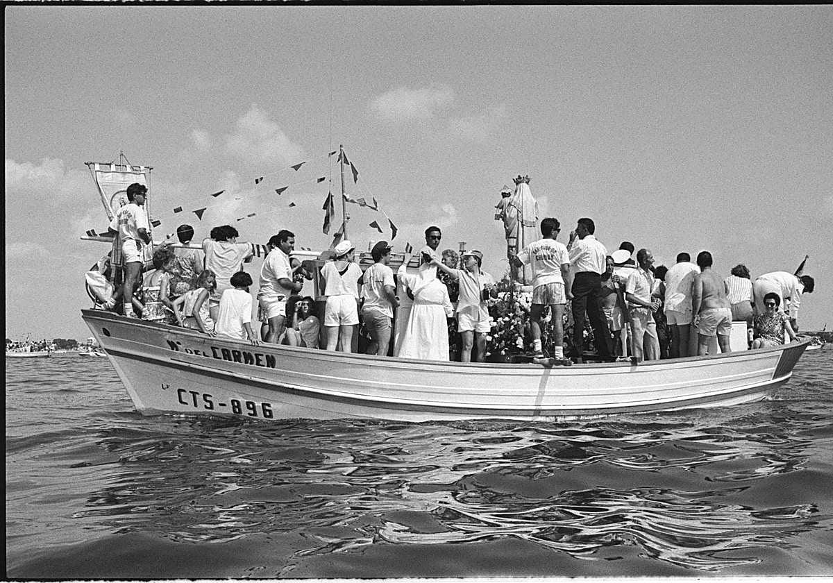 San Pedro del Pinatar. Procesión marítima del 16 de julio de 1989.
