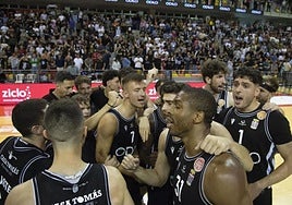 El Cebé celebra la victoria al Betis en el tecer partido, en una imagen de archivo.