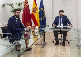 Antelo y López Miras, reunidos el pasado día 5 de junio en el Palacio de San Esteban, en la ronda de contactos para los Presupuestos.