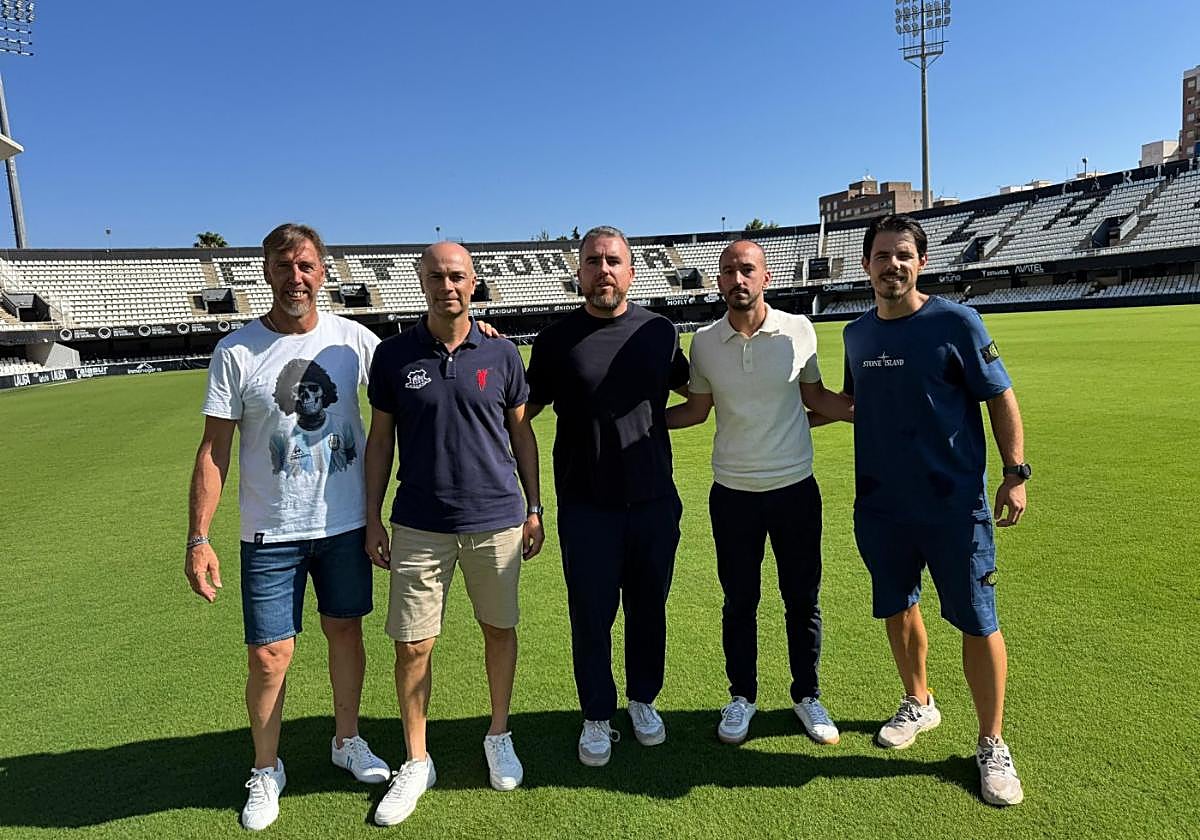 Martín Ragg, Paco Imbernón, Javi Rey, Miguel Prada y Ricardo Redondo, ayer en el Cartagonova.