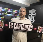Javi Rey, en la presentación como entrenador del FC Cartagena.