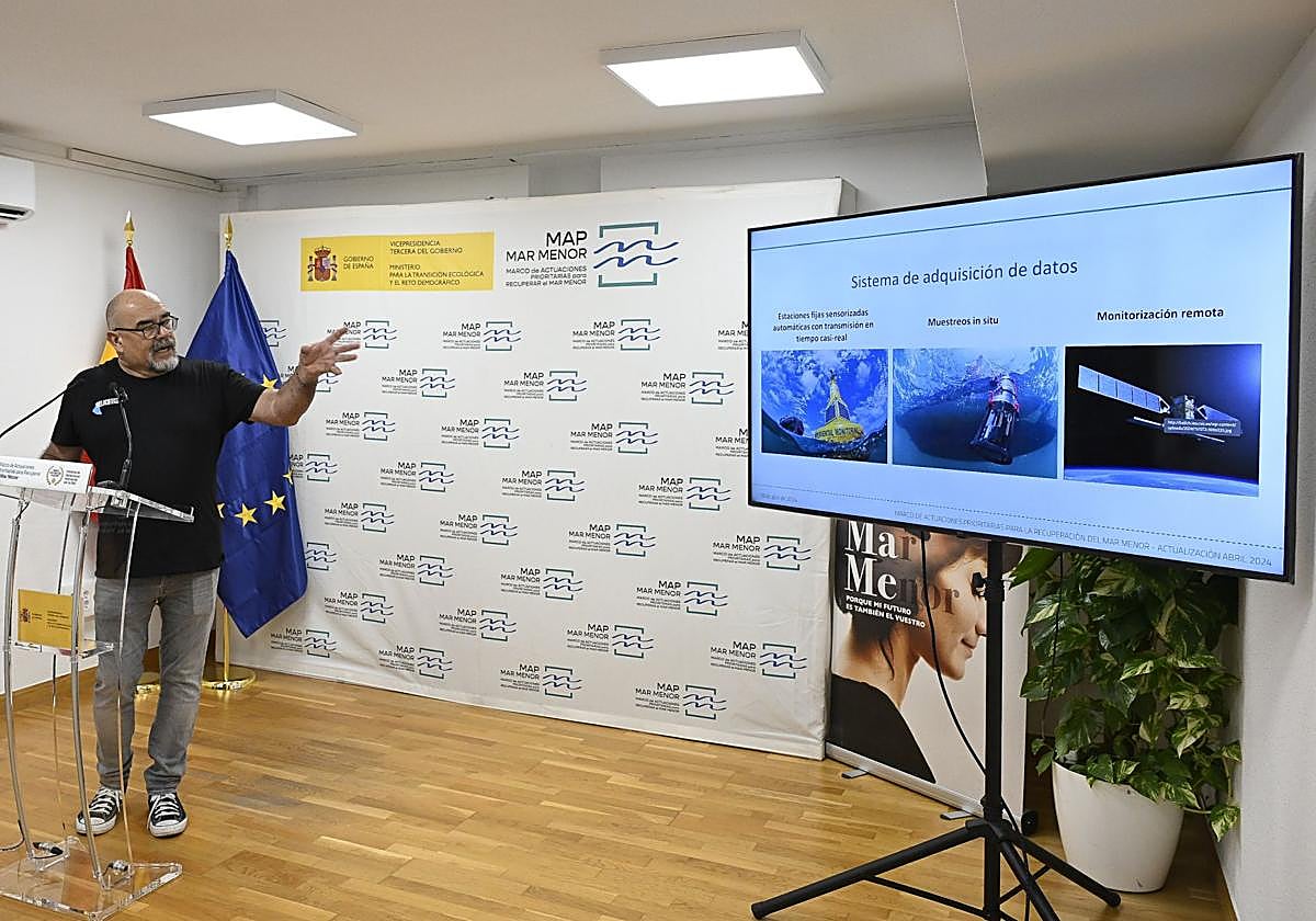 La rueda de prensa de la Comisionada del Ciclo del Agua y Restauración de Ecosistemas este miércoles.