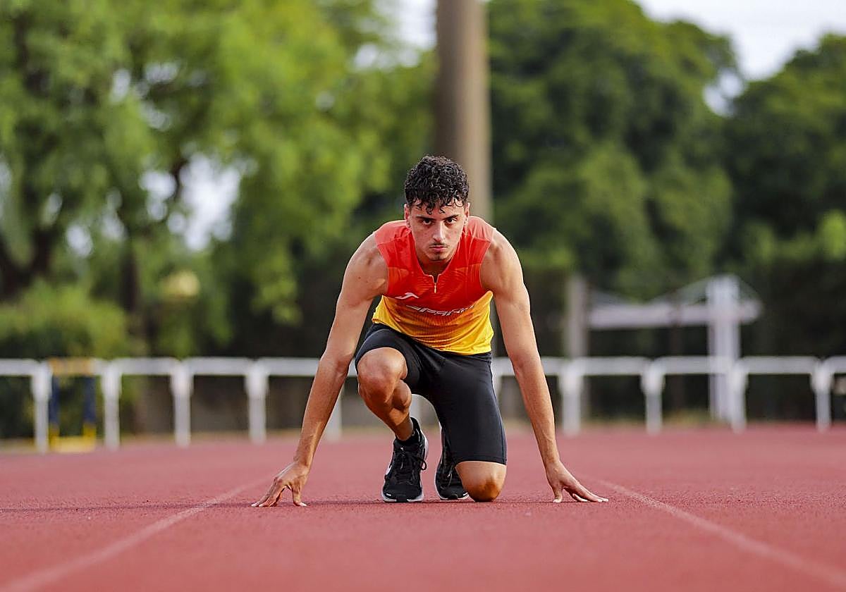 El murciano Manuel Vilacha, este miércoles, en el estadio Monte Romero de Espinardo.
