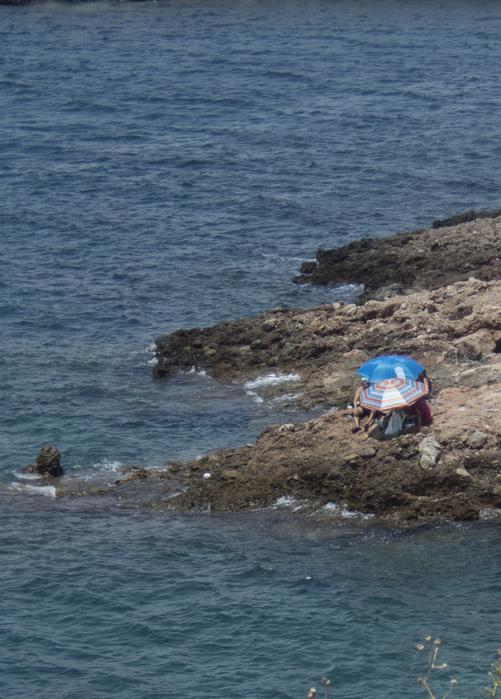 Baño tranquilo en las calas de Cartagena, en imágenes