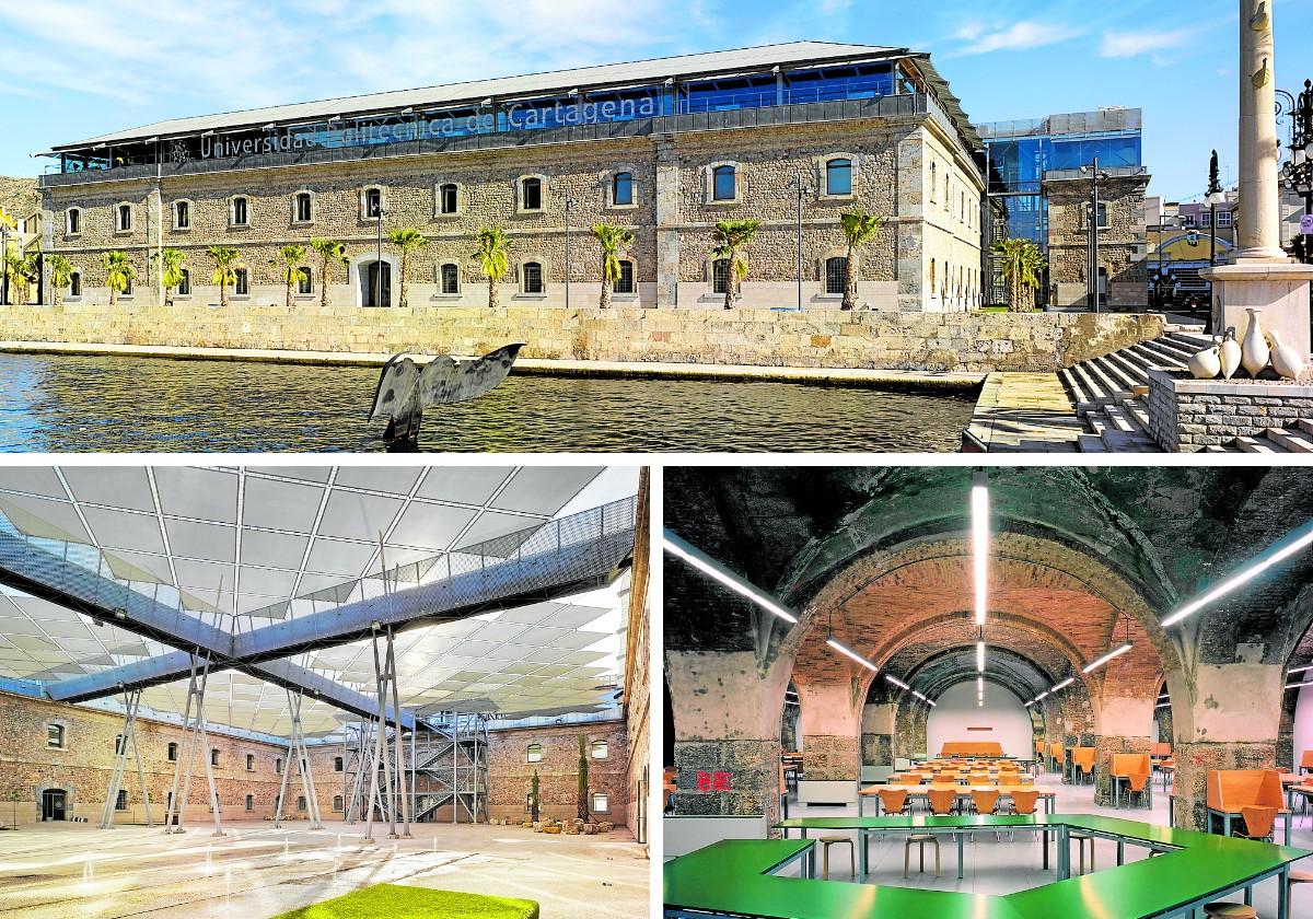 Reahabilitación del Cuartel de presidiarios y esclavos (CIM) para uso universitario. | Cubierta del patio del Cuartel de presidiarios y esclavos (CIM). | Reahabilitación del Hospital