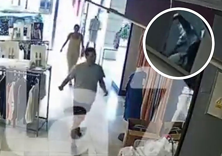 Grabación de las cámaras de seguridad del comercio donde se cometió la agresión.