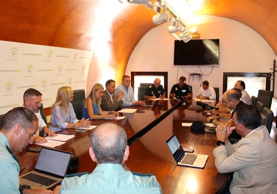 Junta Local de Seguridad presidida por la delegada del Gobierno y el alcalde de Lorca.