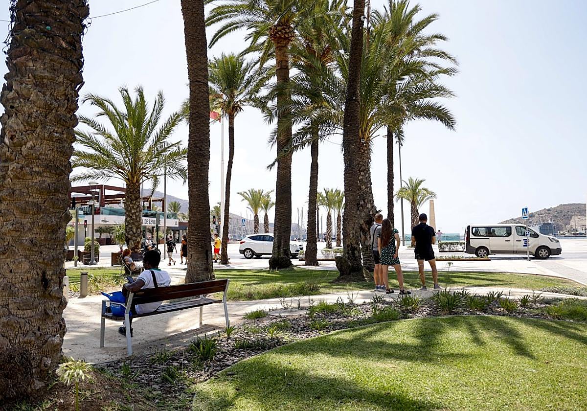 Una de las últimas intervenciones fueron los caminos de albero que cruzan la plaza y el monumento.